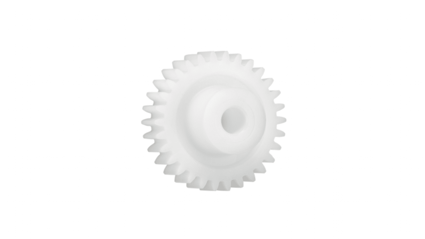 Ingranaggio cilindrico Igus, modulo 2, 100 denti, passo Ø 200mm, semigiunto Ø 40mm, foro Ø 20mm, in Iguform S270