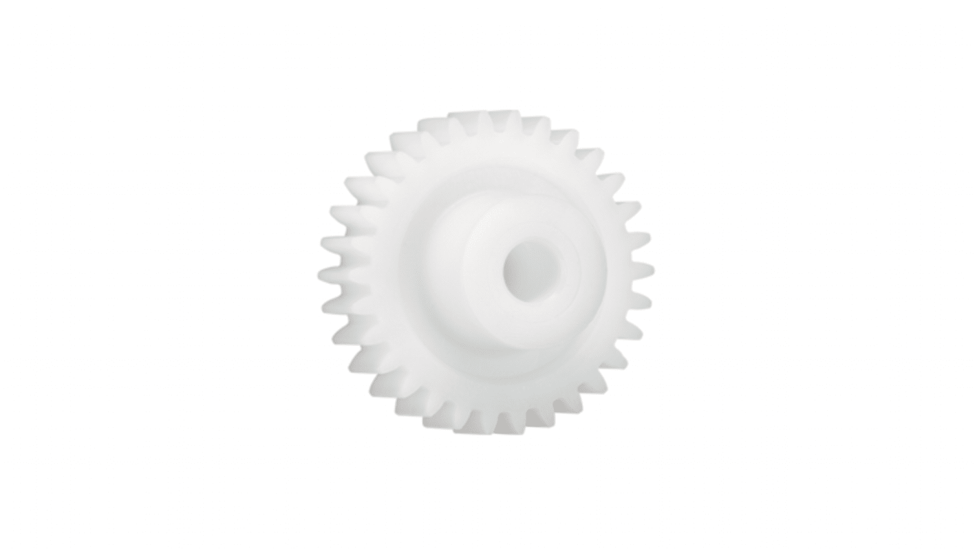 Ingranaggio cilindrico Igus, modulo 2.5, 10 denti, passo Ø 25mm, semigiunto Ø 20mm, foro Ø 10mm, in Iguform S270