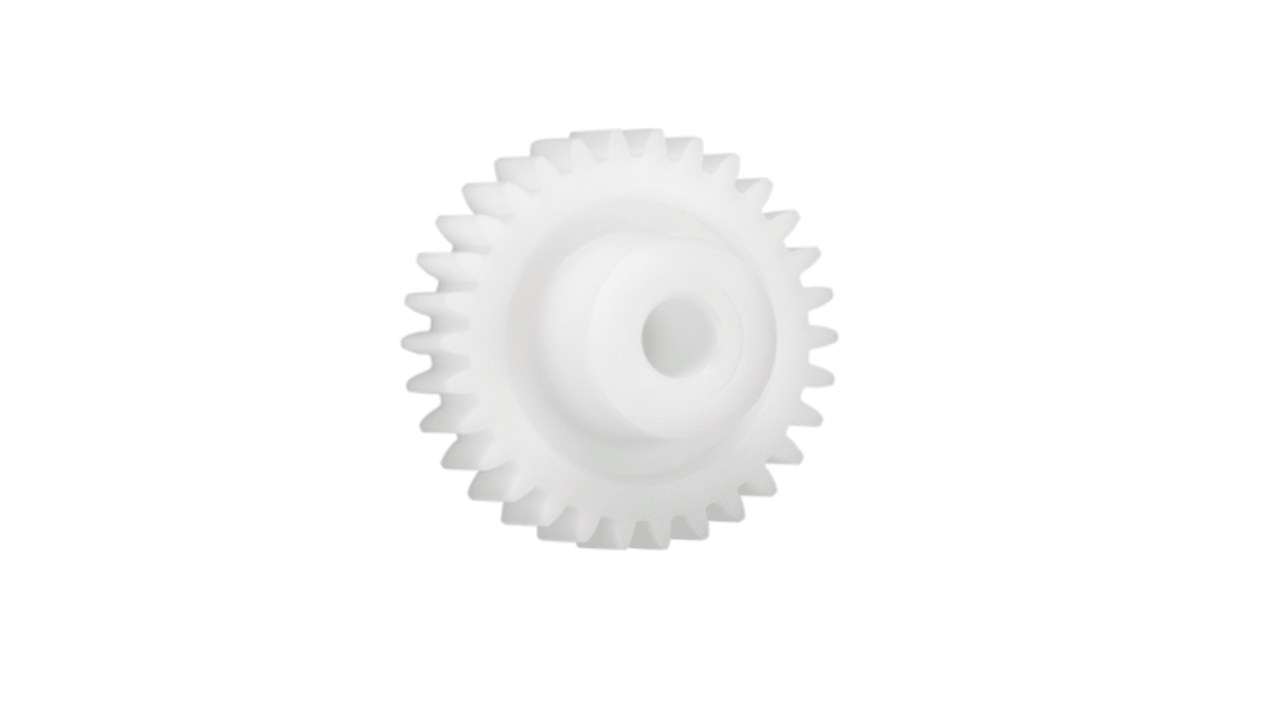 Ingranaggio cilindrico Igus, modulo 2.5, 12 denti, passo Ø 30mm, semigiunto Ø 20mm, foro Ø 10mm, in Iguform S270