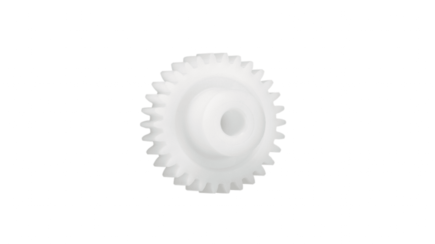 Ingranaggio cilindrico Igus, modulo 2.5, 21 denti, passo Ø 52.5mm, semigiunto Ø 24mm, foro Ø 12mm, in Iguform S270