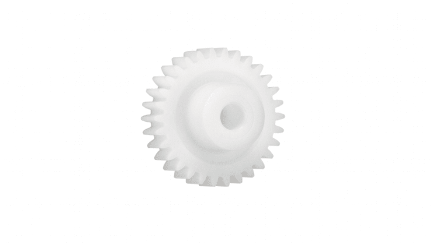 Ingranaggio cilindrico Igus, modulo 2.5, 26 denti, passo Ø 65mm, semigiunto Ø 24mm, foro Ø 12mm, in Iguform S270