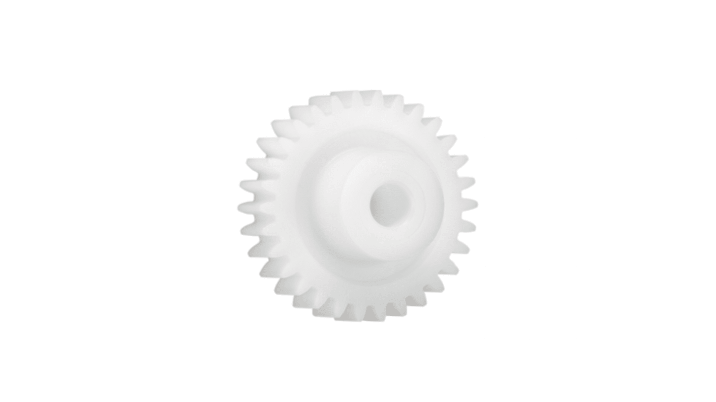 Ingranaggio cilindrico Igus, modulo 2.5, 30 denti, passo Ø 75mm, semigiunto Ø 24mm, foro Ø 12mm, in Iguform S270