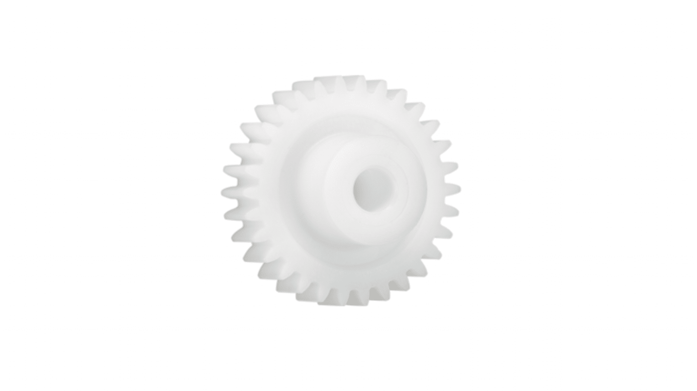 Igus Iguform S270 50 Teeth Spur Gear, 2.5 Module, 16mm Bore Diam, 125mm Pitch Diam, 30mm Hub Diam