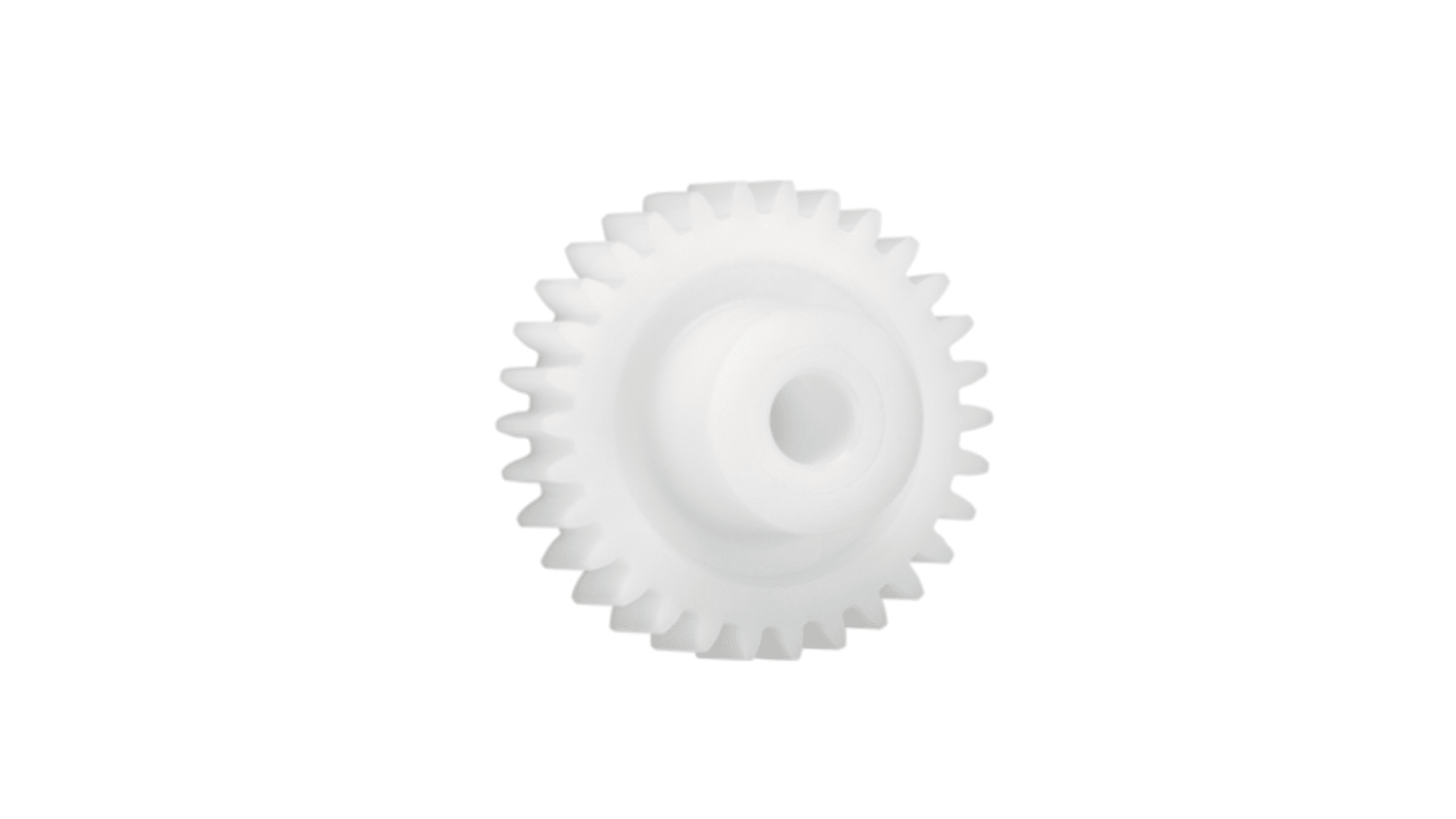 Ingranaggio cilindrico Igus, modulo 3, 14 denti, passo Ø 42mm, semigiunto Ø 24mm, foro Ø 12mm, in Iguform S270