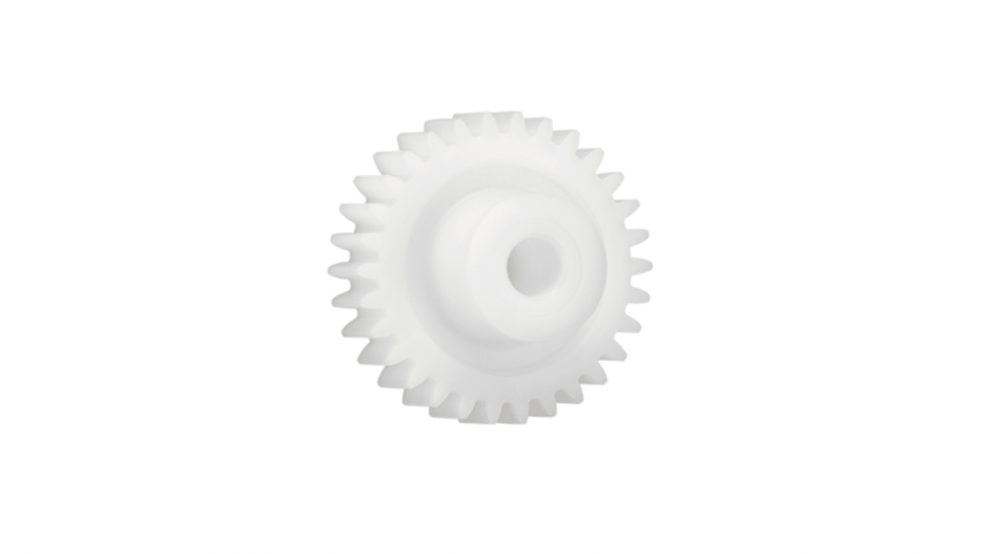 Ingranaggio cilindrico Igus, modulo 3, 25 denti, passo Ø 75mm, semigiunto Ø 28mm, foro Ø 14mm, in Iguform S270