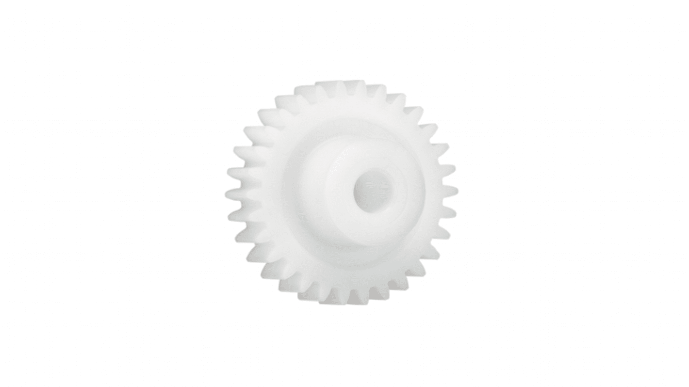 Ingranaggio cilindrico Igus, modulo 3, 26 denti, passo Ø 78mm, semigiunto Ø 28mm, foro Ø 14mm, in Iguform S270