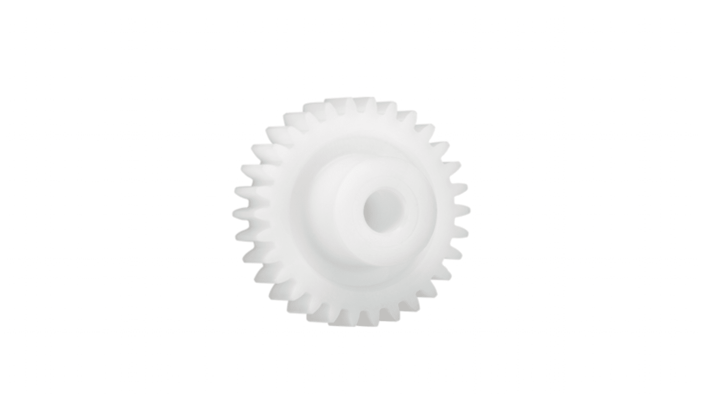 Ingranaggio cilindrico Igus, modulo 3, 48 denti, passo Ø 144mm, semigiunto Ø 32mm, foro Ø 16mm, in Iguform S270