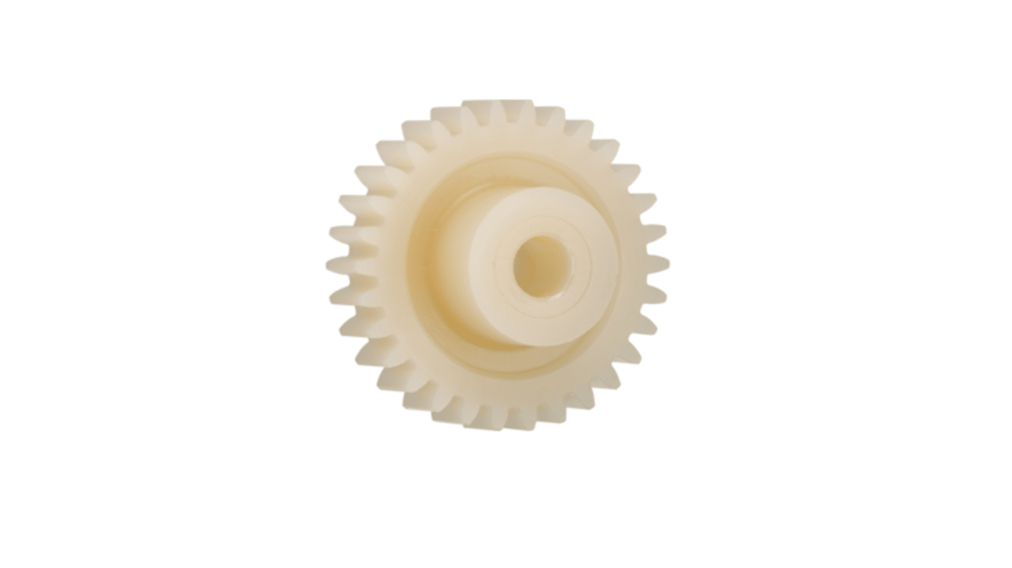 Igus Igutek P360 13 Teeth Spur Gear, 0.5 Module, 2mm Bore Diam, 6.5mm Pitch Diam, 4mm Hub Diam