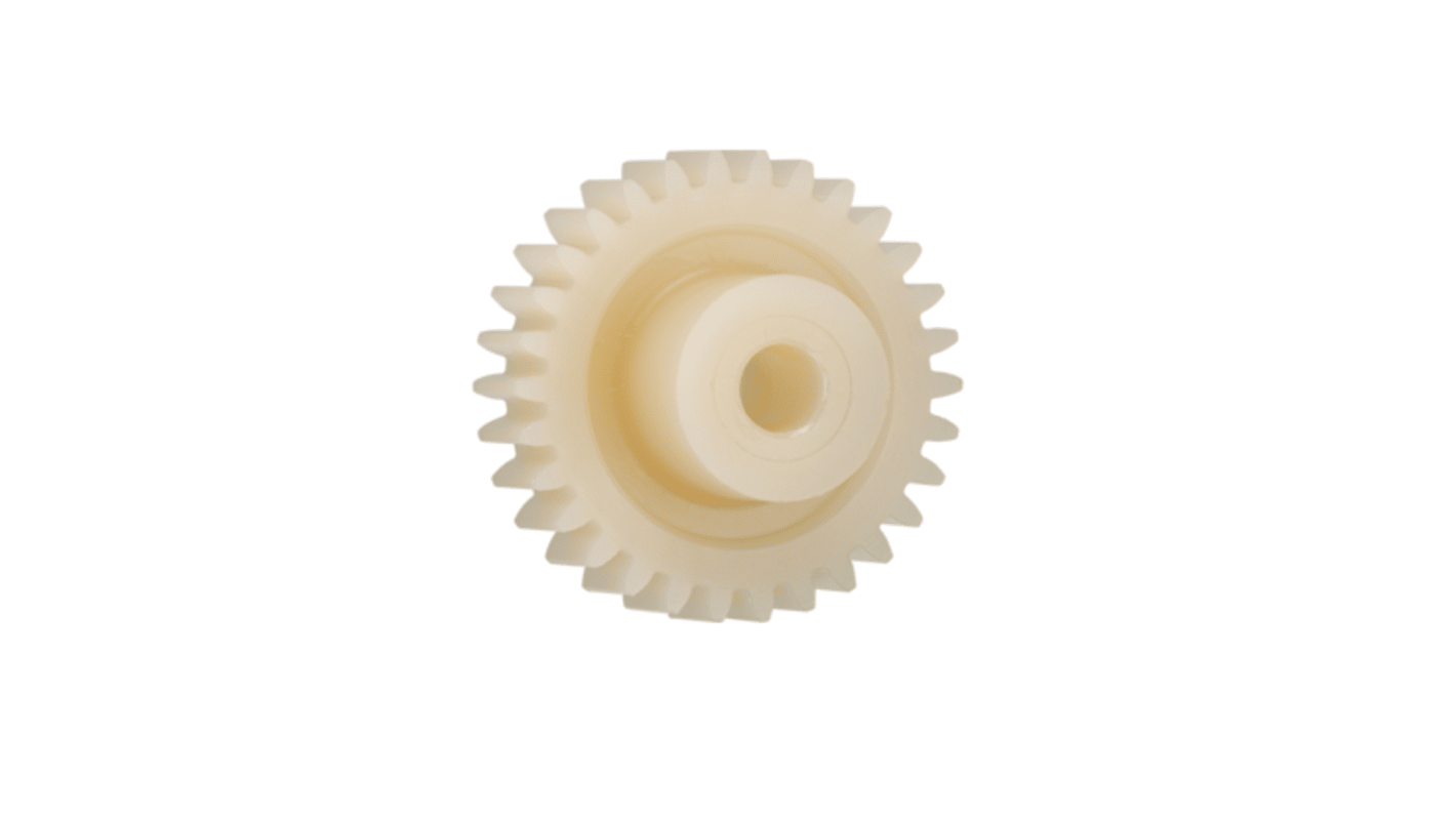 Igus Igutek P360 17 Teeth Spur Gear, 0.5 Module, 3mm Bore Diam, 8.5mm Pitch Diam, 6mm Hub Diam