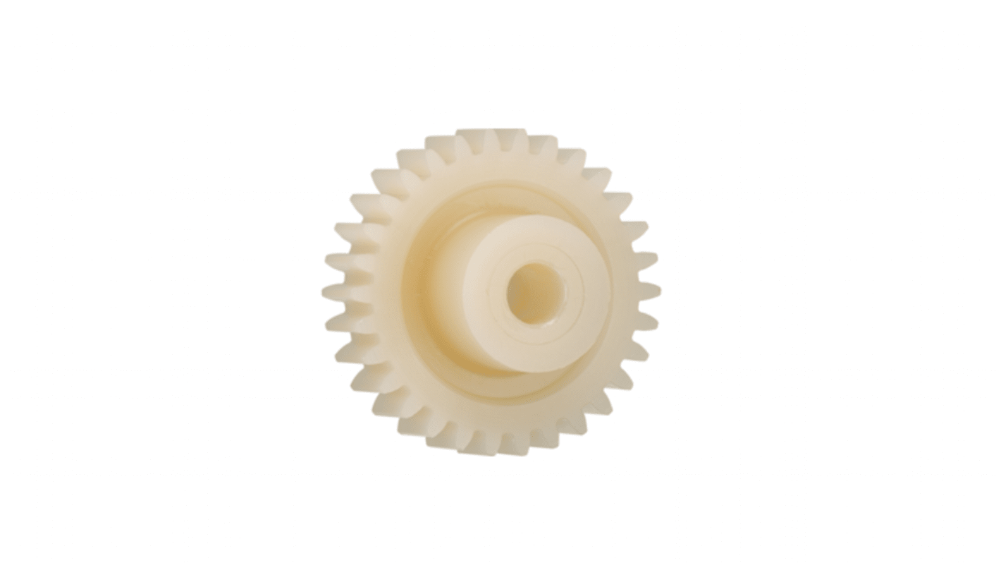 Igus Igutek P360 24 Teeth Spur Gear, 0.7 Module, 4mm Bore Diam, 16.8mm Pitch Diam, 9mm Hub Diam