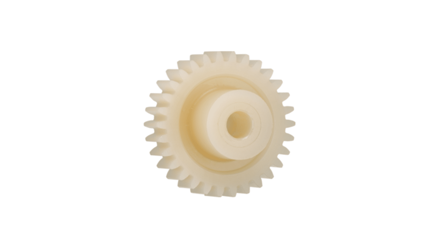 Igus Igutek P360 32 Teeth Spur Gear, 1 Module, 6mm Bore Diam, 32mm Pitch Diam, 18mm Hub Diam