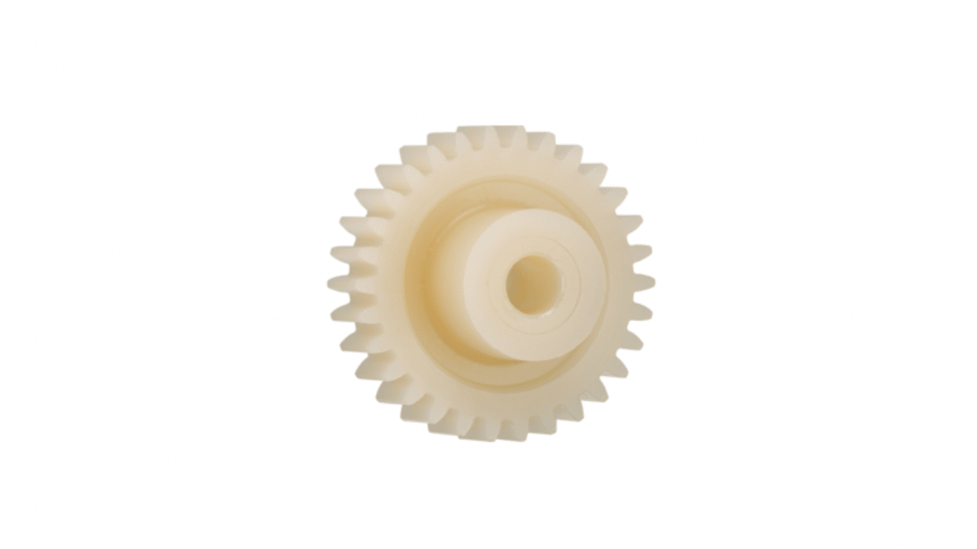 Ingranaggio cilindrico Igus, modulo 2, 26 denti, passo Ø 52mm, semigiunto Ø 24mm, foro Ø 10mm, in Igutek P360