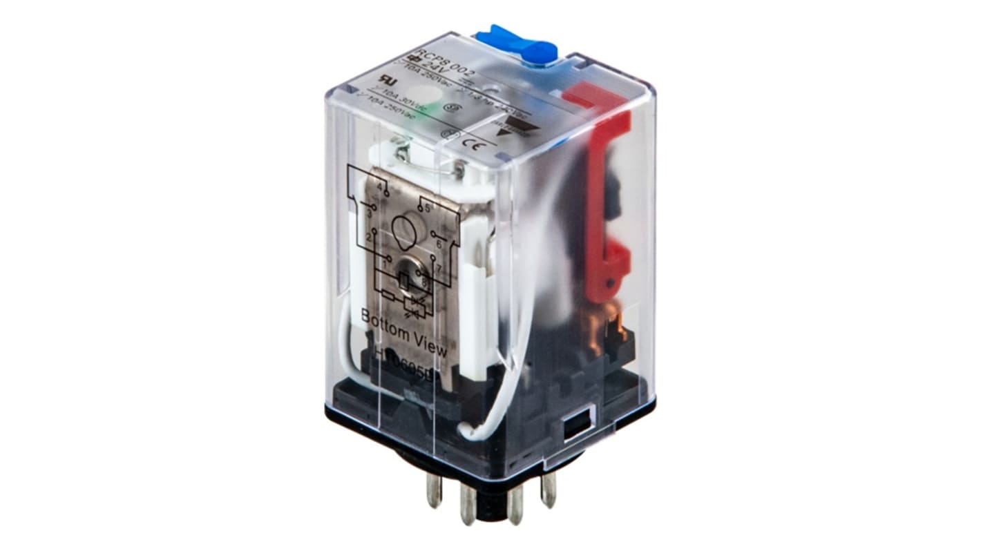 Carlo Gavazzi Plug In Power Relay, 110V dc Coil, 10A Switching Current, DPDT