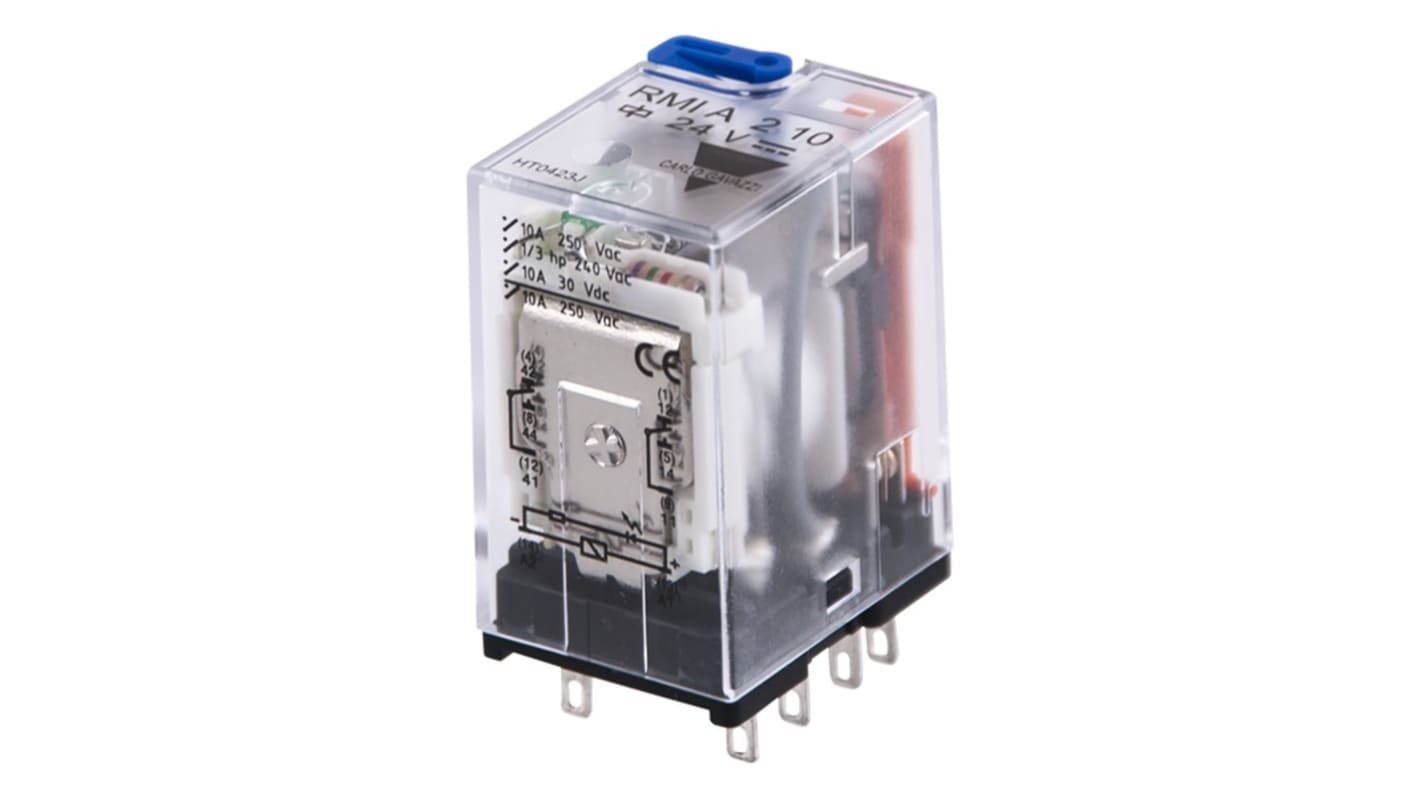 Carlo Gavazzi Plug In Power Relay, 12V dc Coil, 10A Switching Current, DPDT
