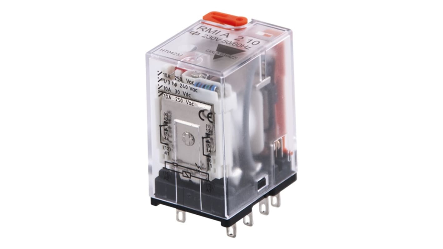 Carlo Gavazzi Plug In Power Relay, 24V ac Coil, 5A Switching Current, 4PDT