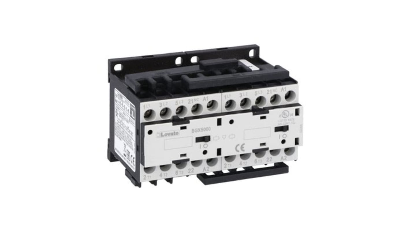 Lovato BG 11BG Reversing Contactor, 48 V ac Coil, 9 A, 4 kW, 1NC, 440 V