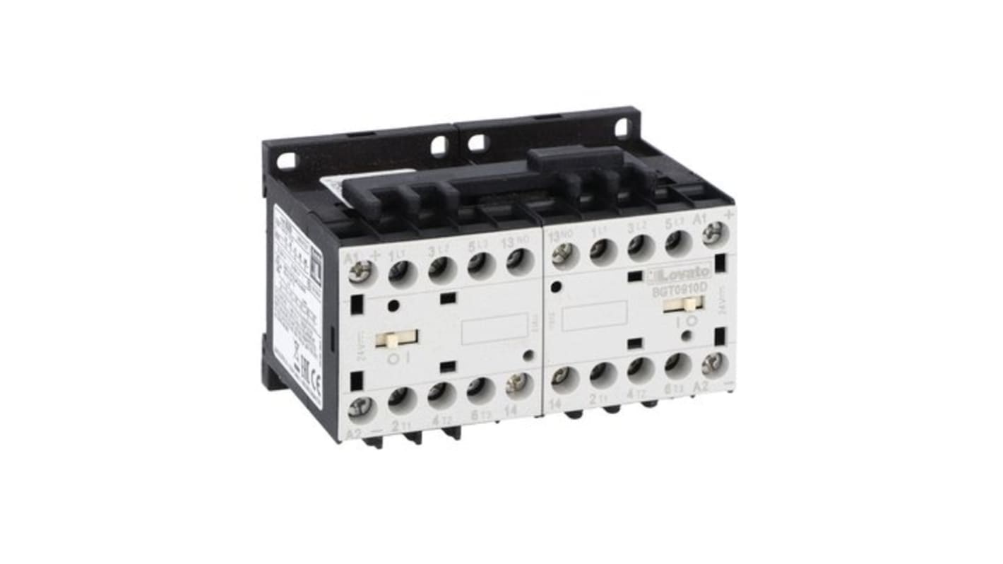 Lovato BG 11BG Reversing Contactor, 48 V dc Coil, 9 A, 4 kW, 1NO, 440 V