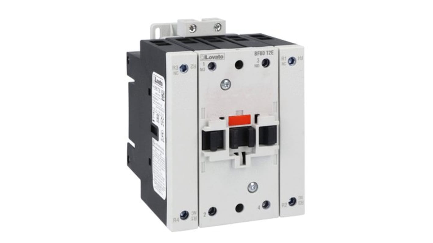 Lovato BF80 Series Contactor, 230 V ac/dc Coil, 4-Pole, 115 A, 120 kW, 2NO And 2NC, 690 V