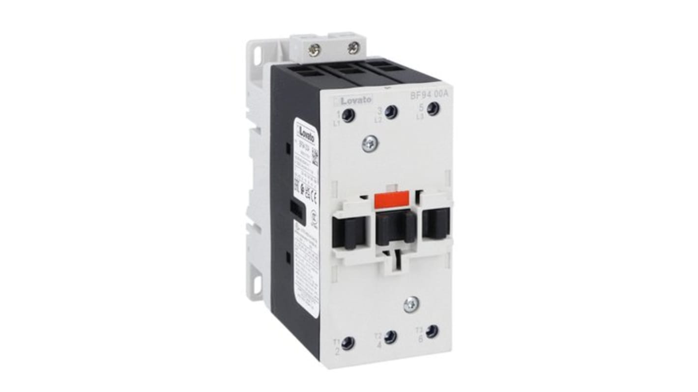 Lovato BF94 Series Contactor, 48 V ac Coil, 3-Pole, 94 A, 55 kW, 3 NO, 440 V