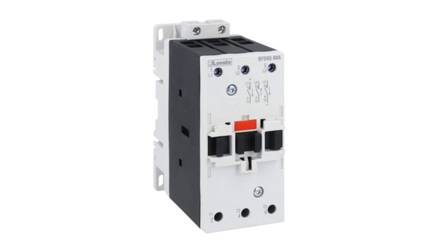 Contactor Lovato BF BFD65 de 3 polos, 3 NA, 35 A, bobina 110 V ac