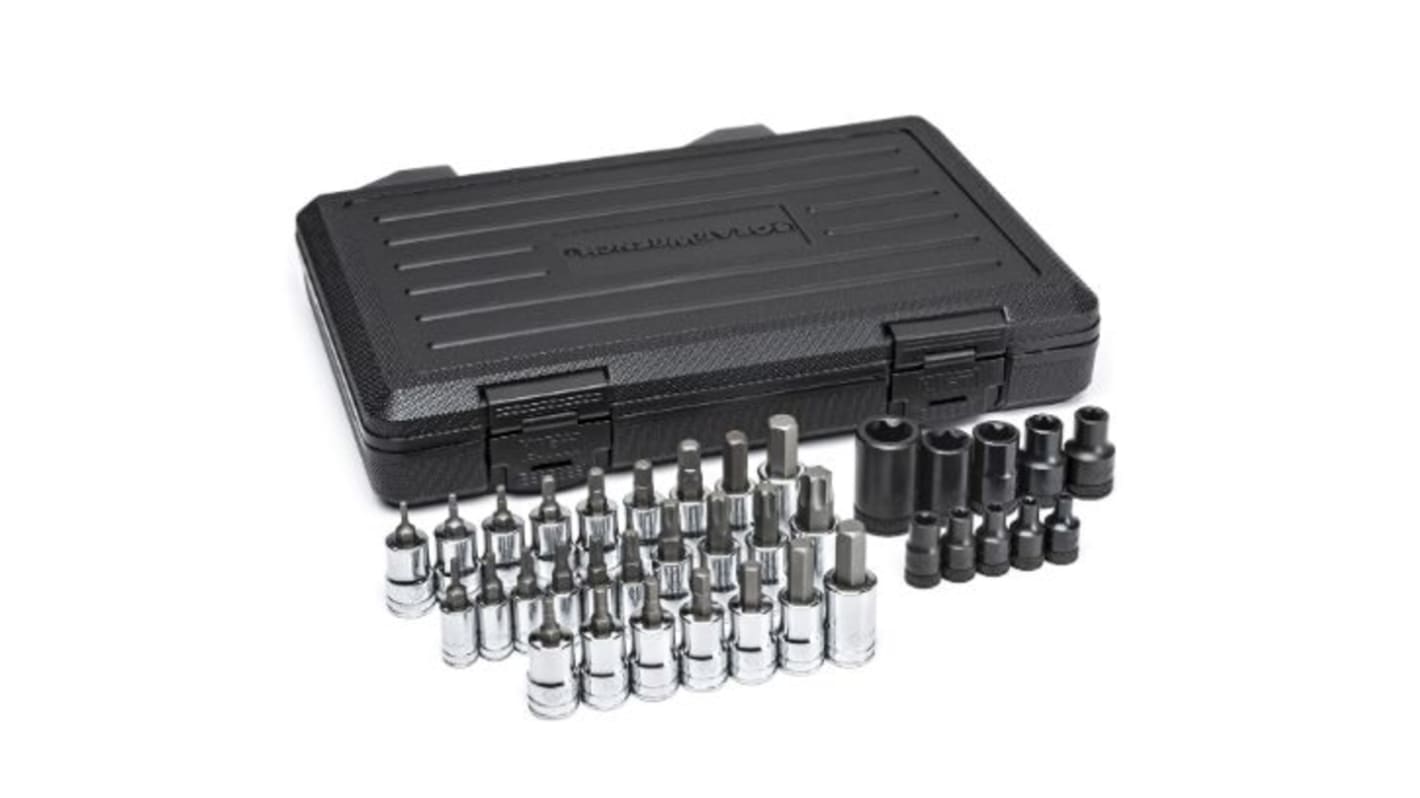 GearWrench 36-Piece Imperial, Metric 1/2 in; 1/4 in; 3/8 in Standard Socket/Bit Set , E-Torx; Hex Bit; Torx Bit