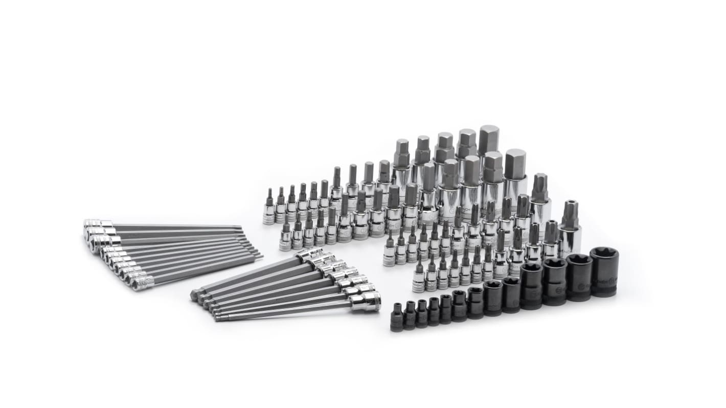 GearWrench 84-Piece Imperial, Metric 1/2 in; 1/4 in; 3/8 in Standard Socket/Bit Set , E-Torx; Hex Bit; Torx Bit