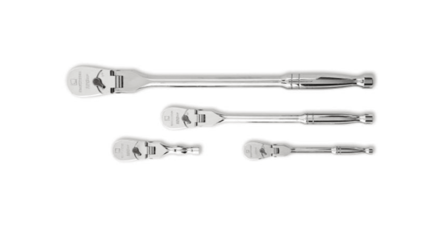 GearWrench 81230P 1/2 in, 1/4 in, 3/8 in Square Ratchet Set with Full Polish Handle, 431.8 mm Overall