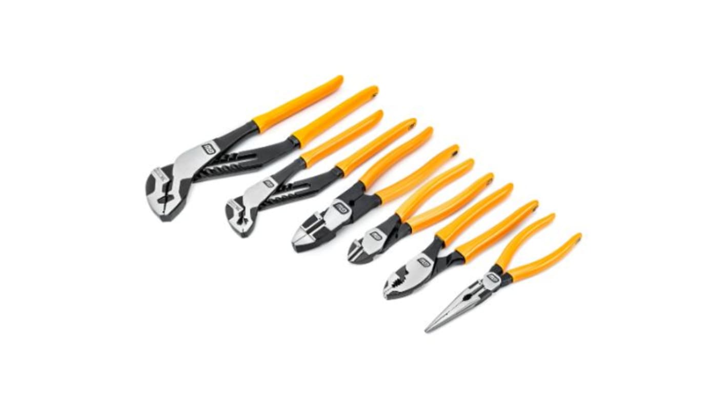 GearWrench 82204 6-Piece Plier Set, Angled, Bent, Flat, Straight Tip, ESD, 203.2 mm, 241.3 mm, 254 mm, 304.8 mm Overall