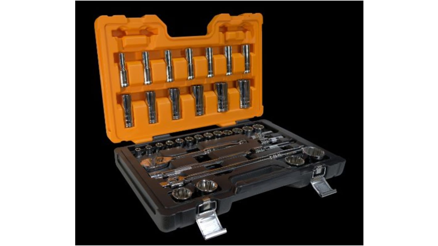 GearWrench 36-Piece Metric 1/2 in Deep Socket/Standard Socket Set with Ratchet, 12 point