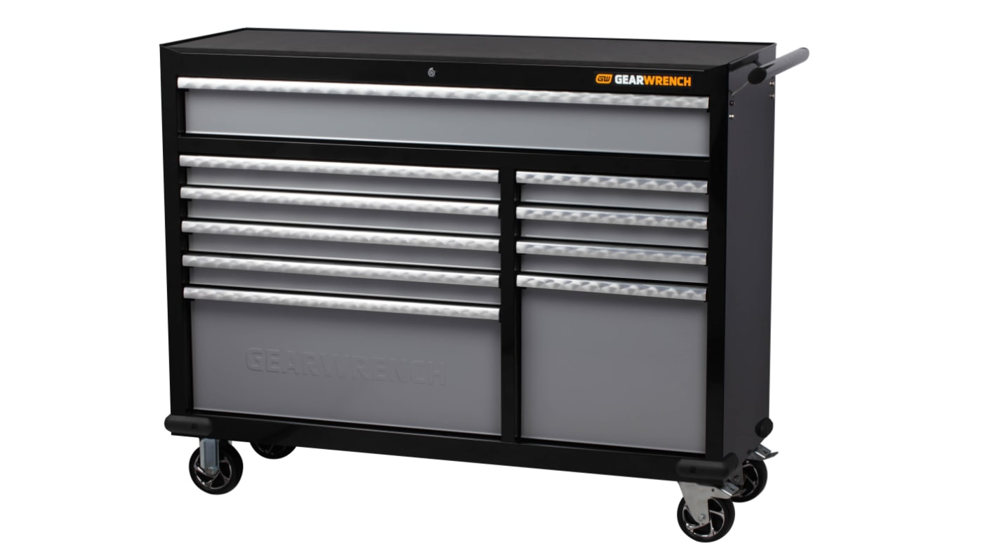 GearWrench 10 drawer Steel Wheeled Roller Cabinet, 1.09m x 460mm x 1.346m