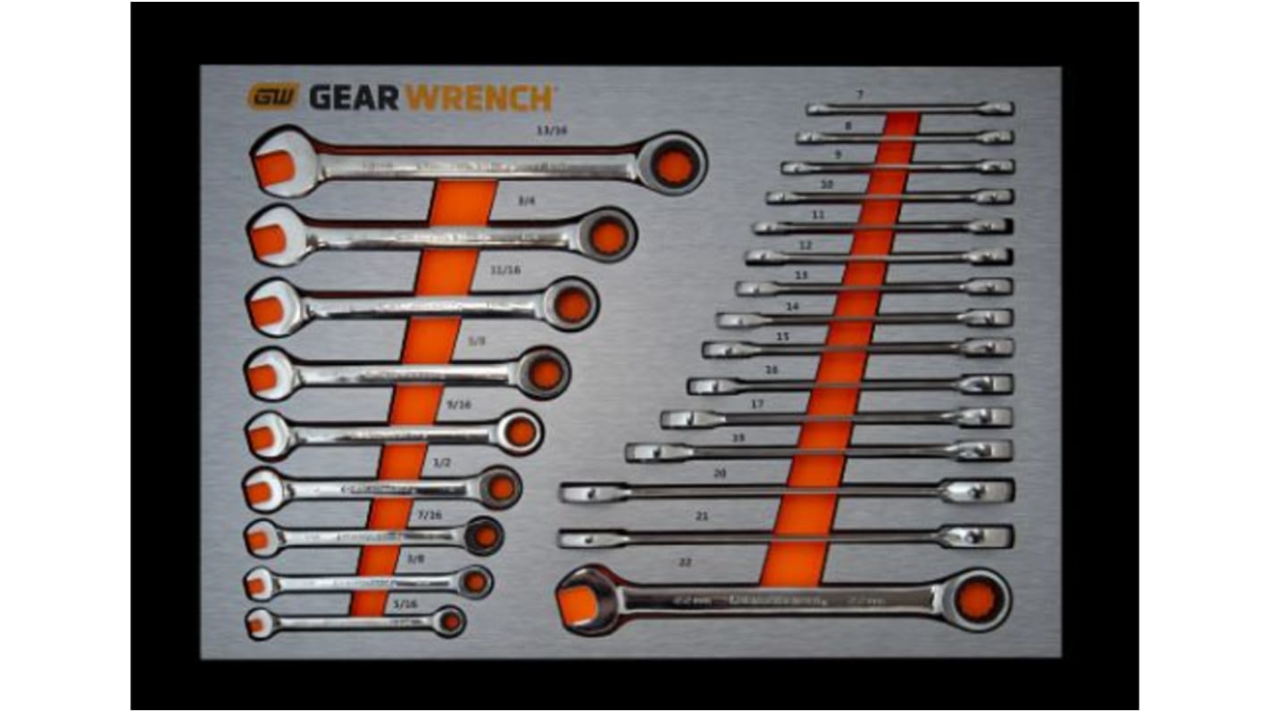 GearWrench 24-Piece Wrench Set, 1/2, 3/4, 3/8, 5/8, 5/16, 7, 7/16, 8, 9, 9/16, 10, 11, 11/16, 12, 13, 13/16, 14, 15,