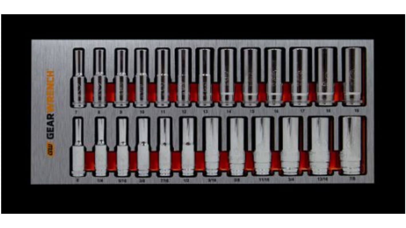 GearWrench 25-Piece Imperial, Metric 3/8 in Deep Socket Set , 6 point