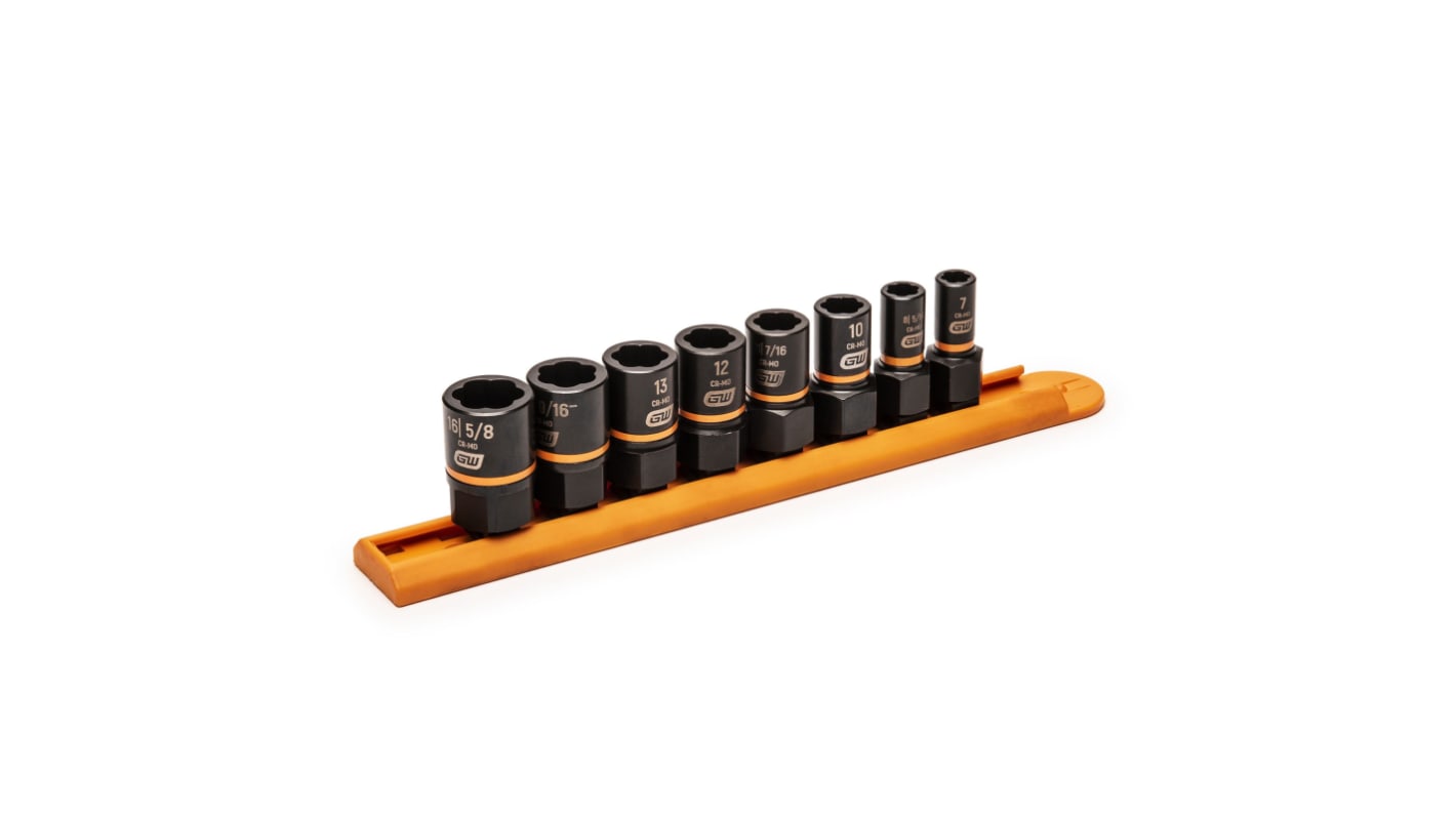 GearWrench 8-Piece Imperial, Metric 1/4 in; 3/8 in Impact Socket Set , Extraction