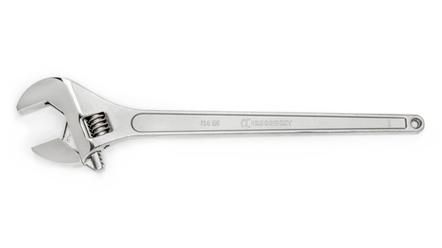 Crescent Adjustable Spanner, 600 mm Overall, 62mm Jaw Capacity, Polished Chrome Handle