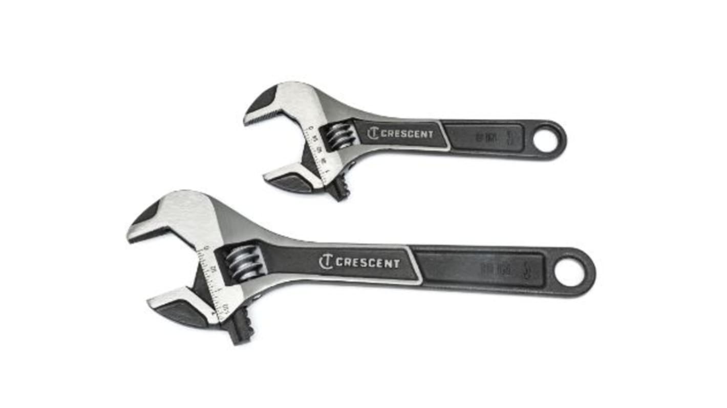 Crescent Adjustable Spanner, 152.4 mm, 254 mm Overall, Black Phosphate Handle