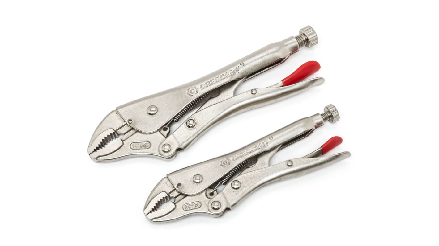 Crescent CLP2SETN-08 2-Piece Locking Pliers, 177.8 mm, 254 mm Overall, Lock Grip Tip