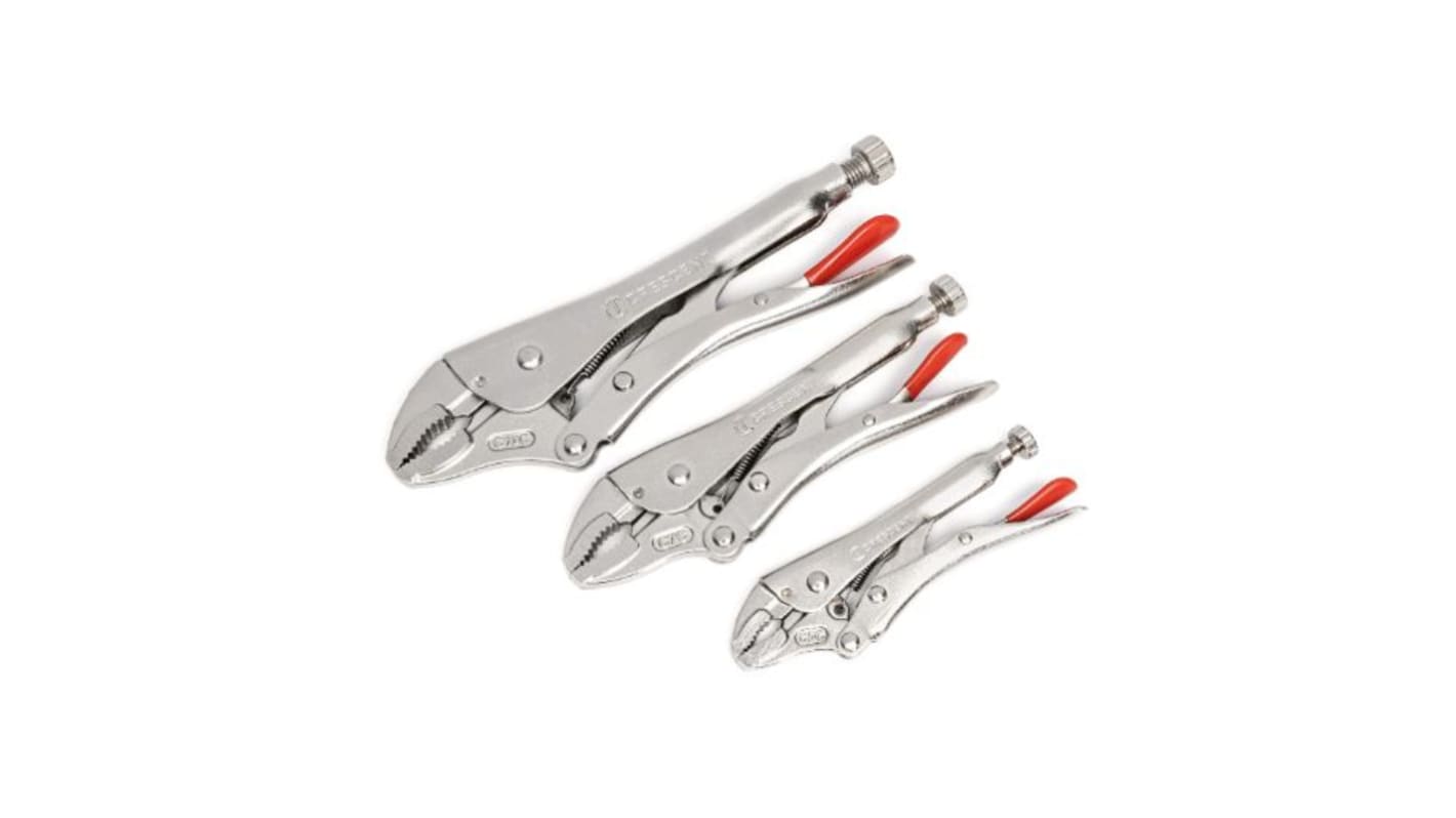 Crescent CLP3SETN-08 3-Piece Locking Pliers, 127 mm, 177.8 mm, 254 mm Overall, Lock Grip Tip