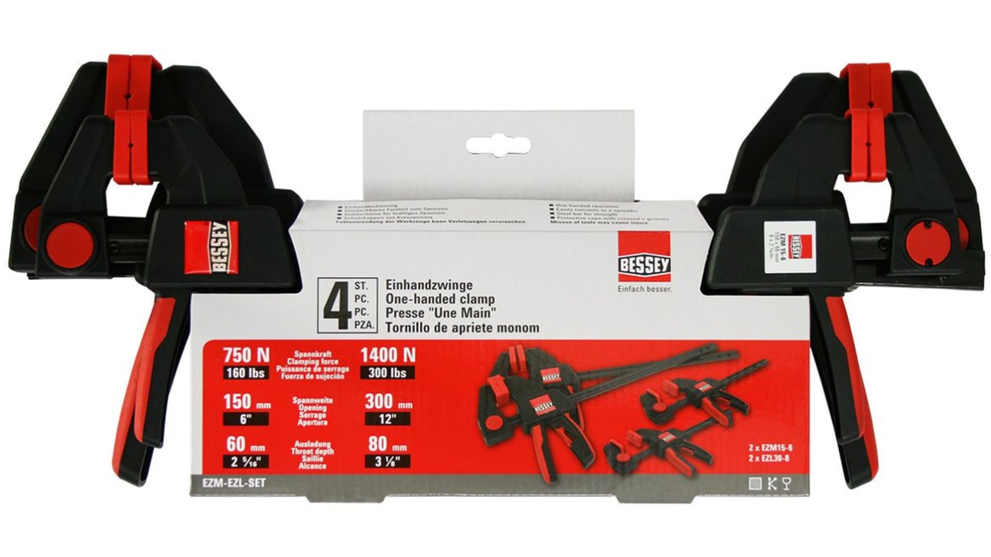 Bessey 150mm x 60mm Quick Clamp, 4 piece