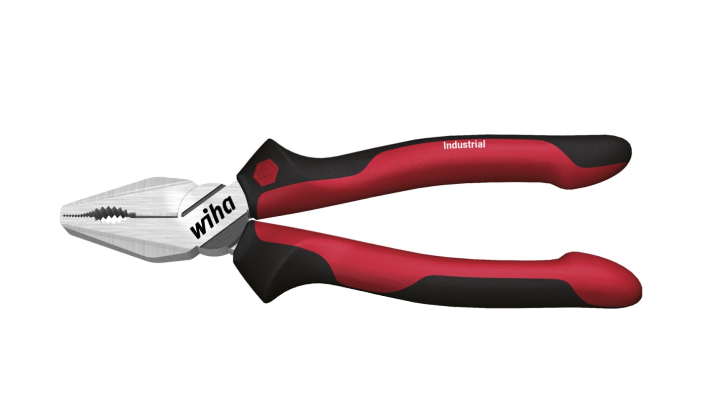 Wiha Tools Pliers, 180 mm Overall, Straight Tip