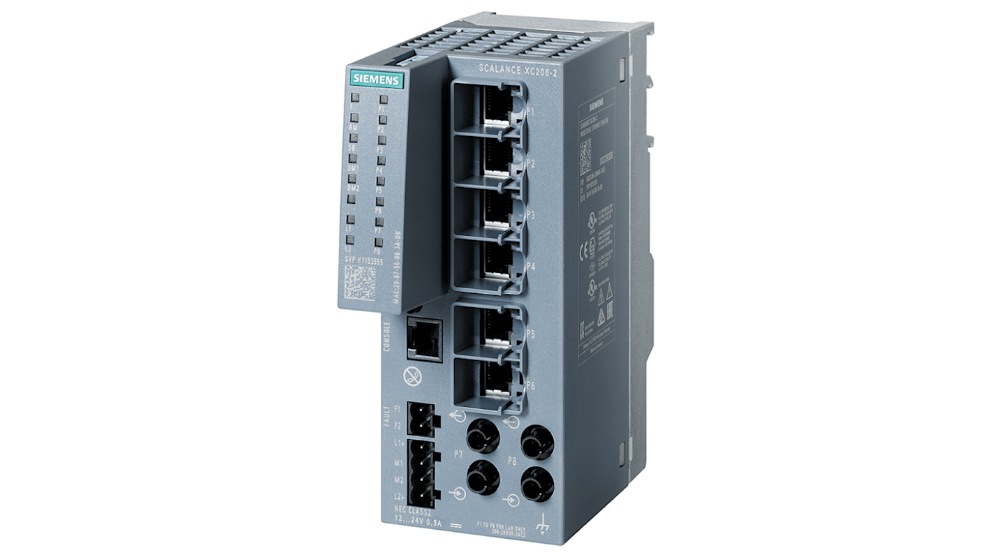 Siemens SCALANCE XC206-2 Netzwerk Switch 9-Port Managed Switch 60 x 125 x 147mm