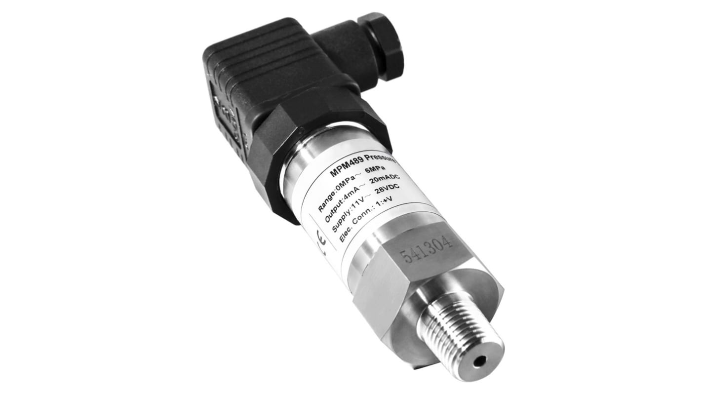 Sensor de presión manométrica sellada RS PRO, 0bar → 700bar, G1/2, 11 - 28, para Aire, agua, aceite mezclado, fluidos
