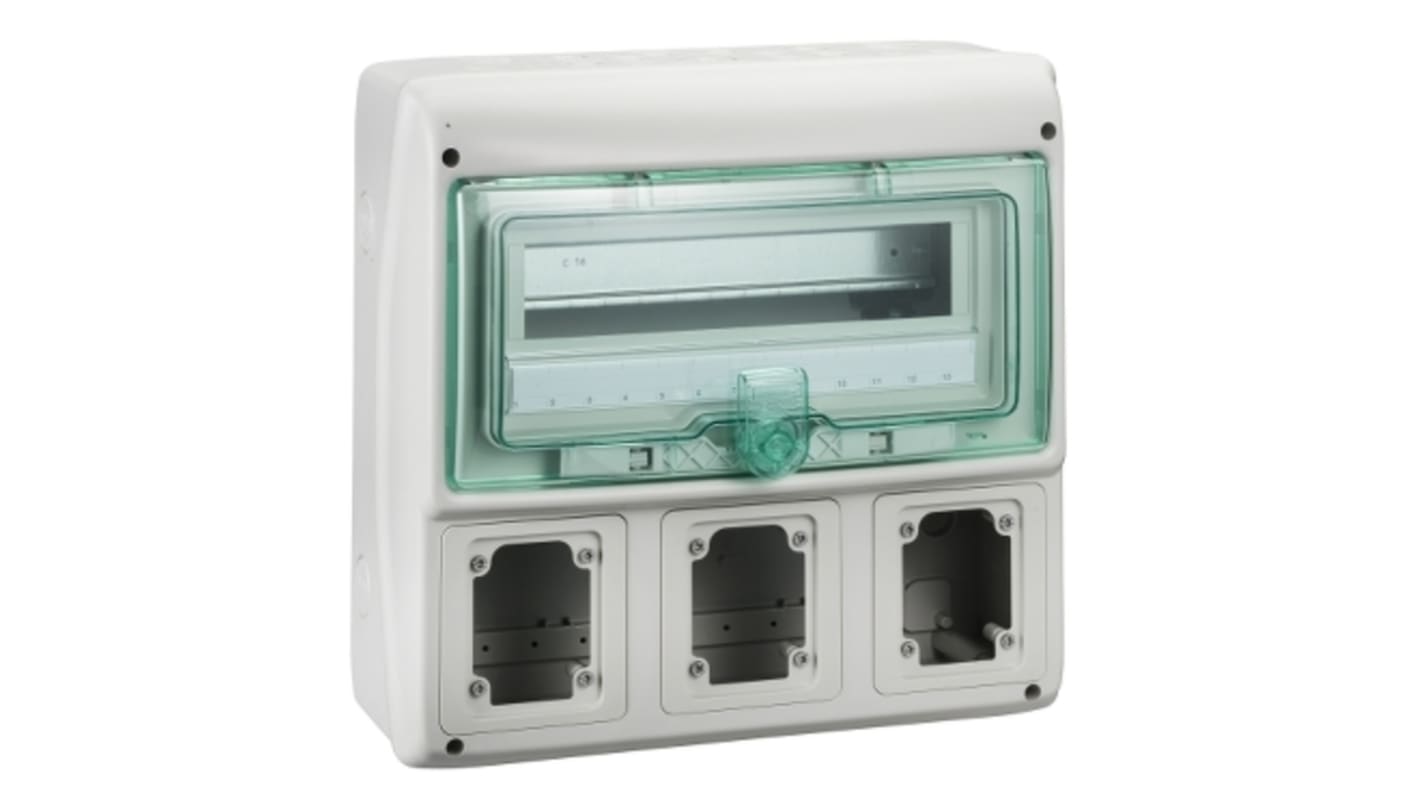 Schneider Electric Mureva Light Grey Smooth Polymer Electrical Enclosure, IEC, IP65, Surface Mount Mount, 1 Gangs, 335