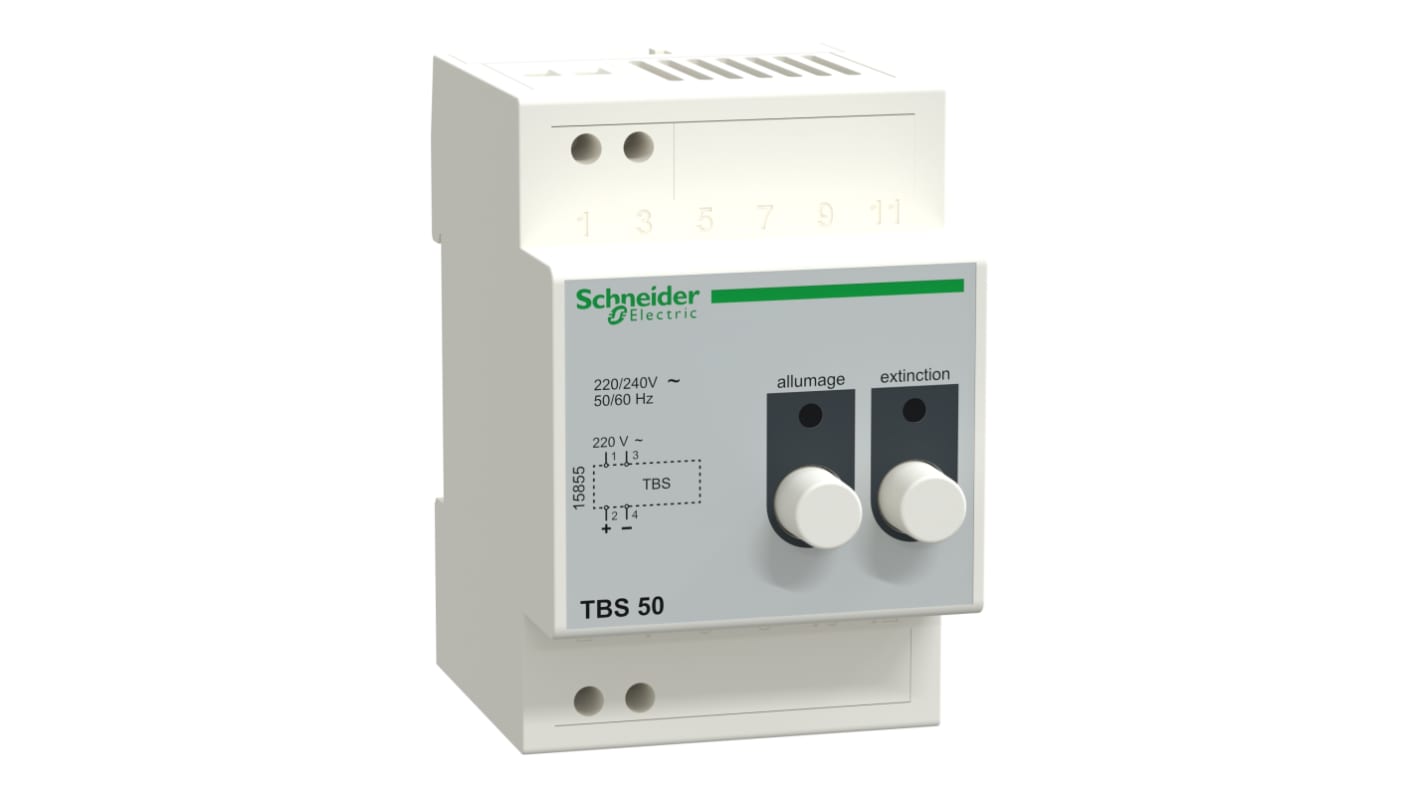 Control remoto de luz LED Schneider Electric 15855, Controlador remoto LED, Montaje Carril DIN, 240 V ac