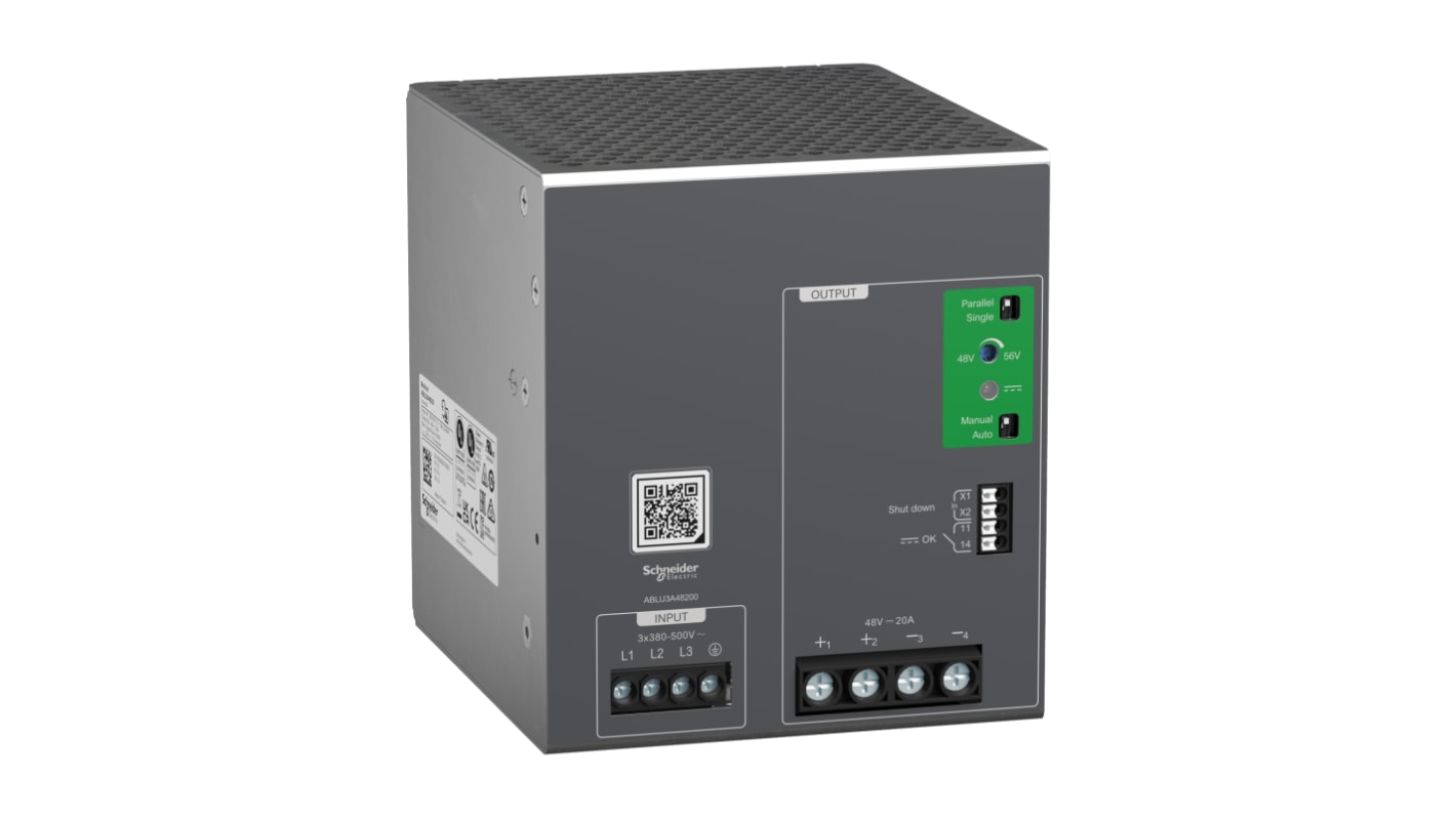 Schneider Electric Modicon Power Supply Switched Mode Power Supply, 500V ac ac Input, 48V dc dc Output, 20A Output, 960W