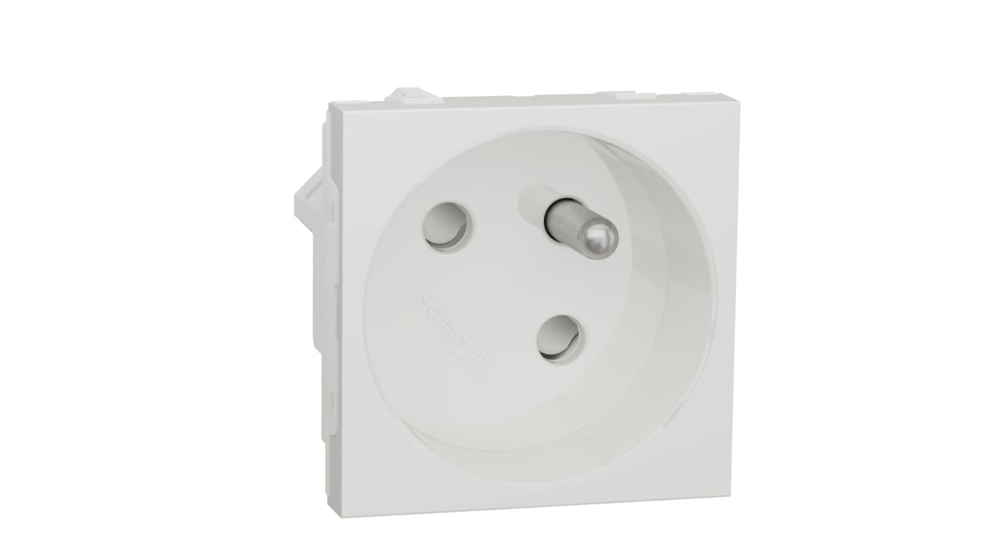 Schneider Electric White 1 Gang Power Socket, 2 Poles, 16A, French 2P, Indoor Use