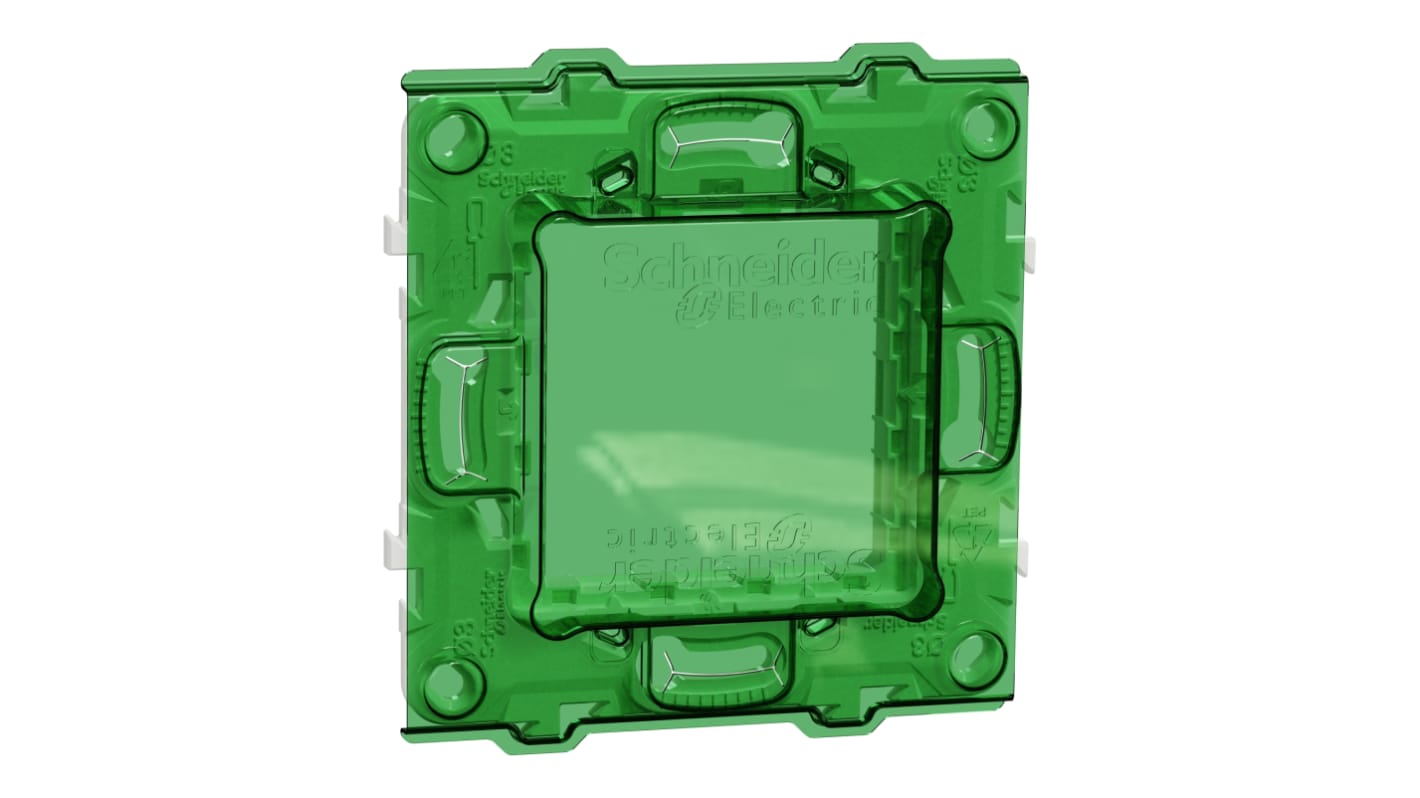 Cadre Schneider Electric Unica, 1 poste, Vert, Transparent, PBT