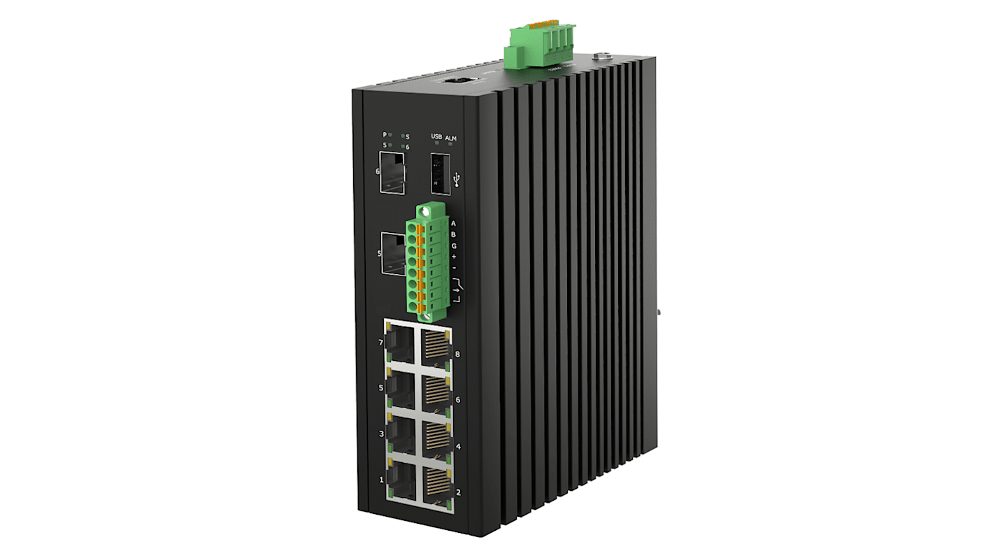 RS PRO Managed 8 Port Ethernet Switch, RJ-45