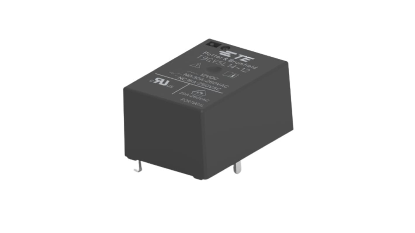 TE Connectivity PCB Mount Power Relay, 12V dc Coil, 20A Switching Current, SPDT