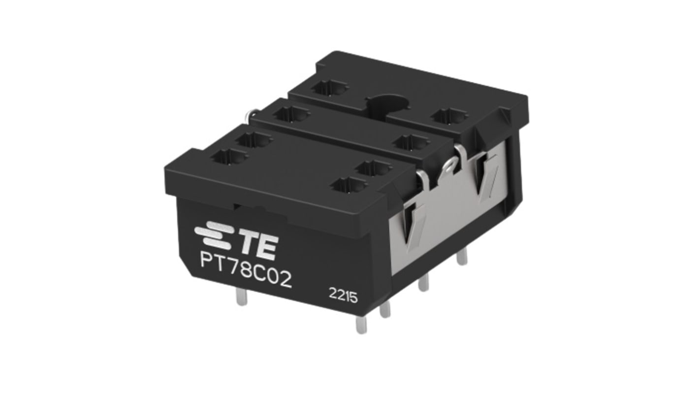 Support relais TE Connectivity série 2071566 8 contacts, Rail DIN, 230V, pour Relais