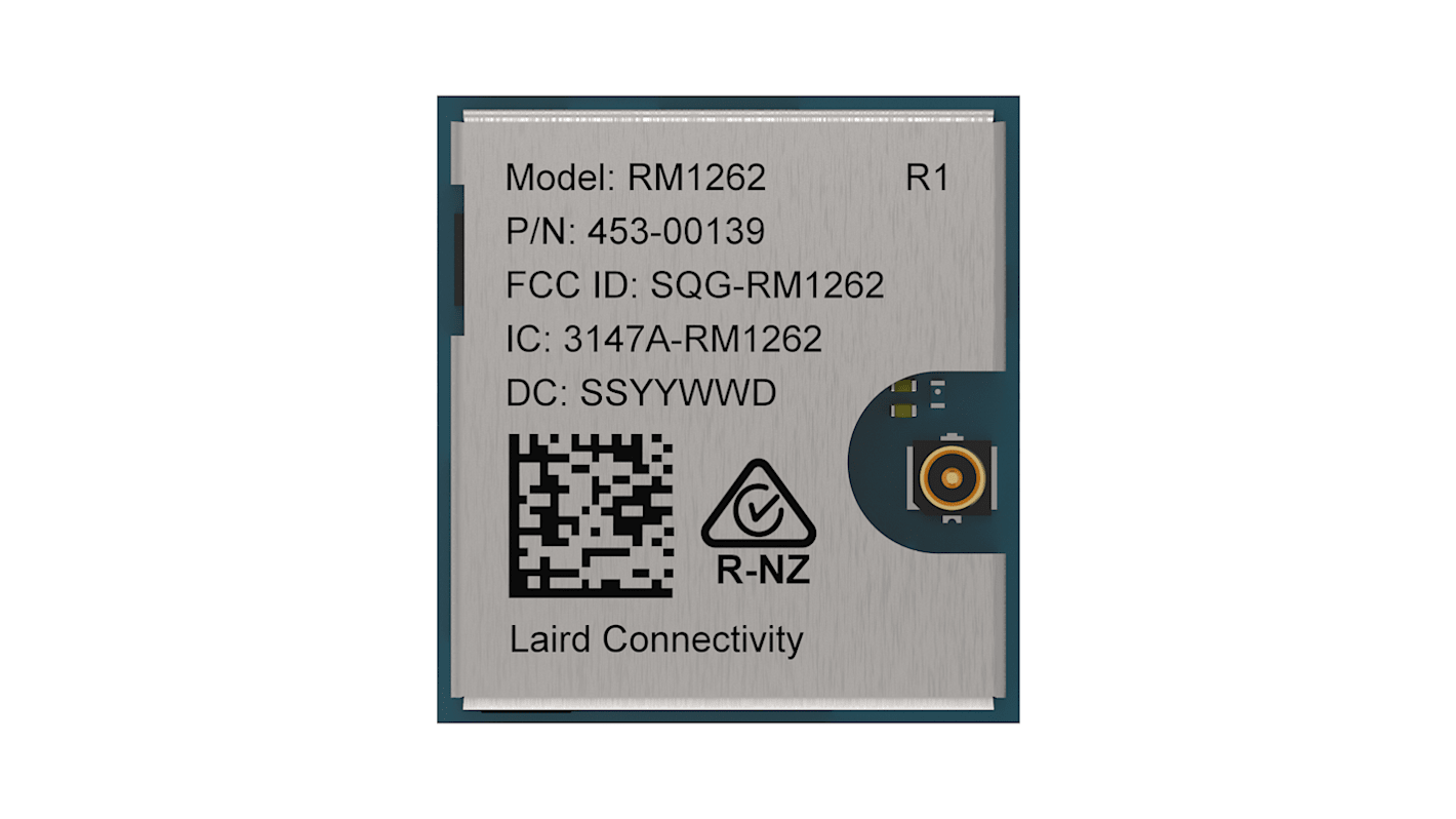 Módulo wifi Ezurio, 453-00139C, LoRa, Interfáz GPIO, I2C, PWM, SPI, UART, 3.6V, 14 x 13 x 2mm